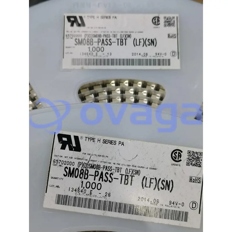 SM08B-PASS-TBT(LF)(SN) SMD,P=2mm,Surface Mount，Right Angle